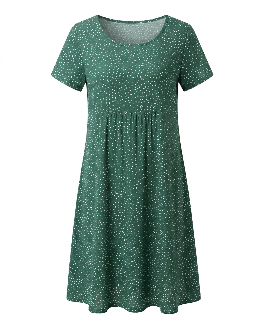 Serena | Meadow Blossom Round-Neck Women Summer Midi Dress